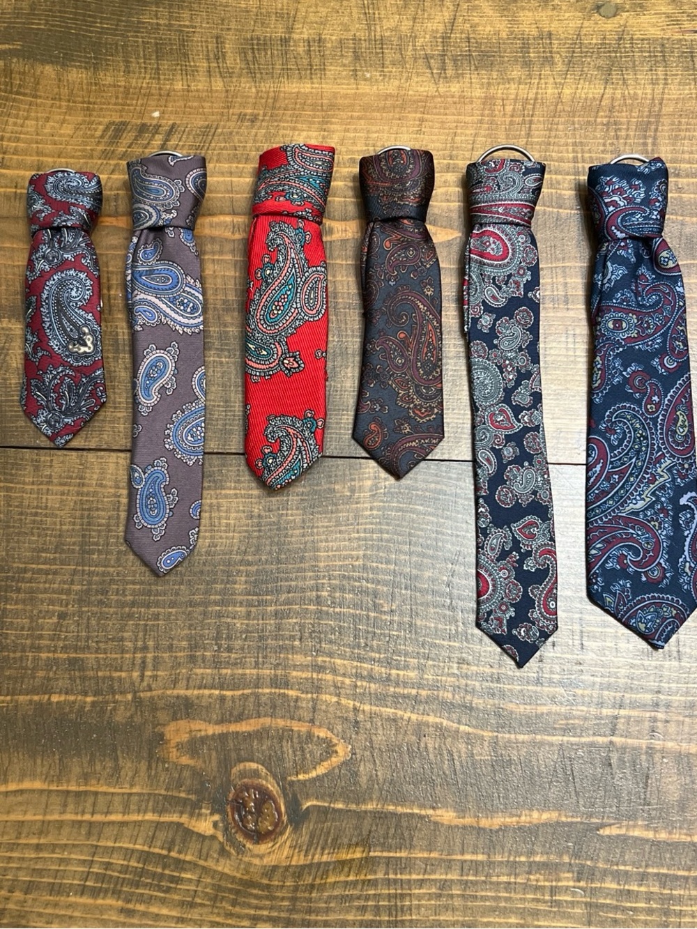 Vintage Paisley Tie Keychain Red Blue Y2K Preppy Bag Charm Upcycled Necktie